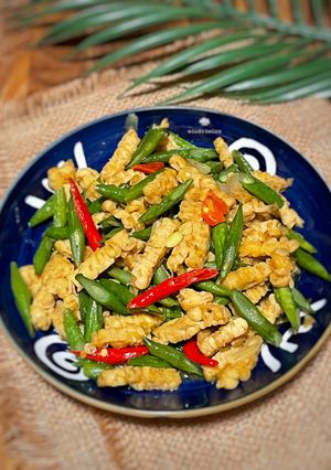 Foto resep Tumis Tempe Buncis Bumbu Ungkep Ayam