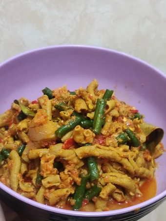 Cara Gampang Menyiapkan Resep Usus ayam + kacang panjang Bumbu kuning pedas yang Bikin Ngiler Anti Ribet, Uenak Banget