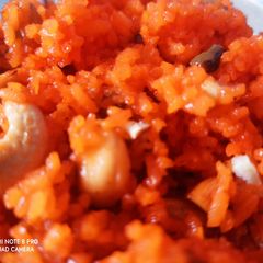 A picture of Rasgulla chasni zarda pulao.