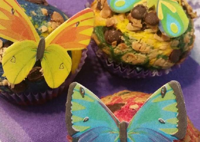 κύρια φωτογραφία συνταγής Ανοιξιάτικα πολύχρωμα muffins made by Danai! !
