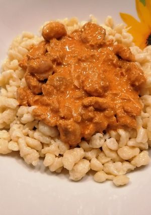 Csirkepaprikás nokedlivel recept fotója