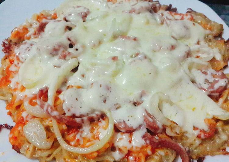 Bagaimana Menyiapkan Noodle pizza mozarella, Enak
