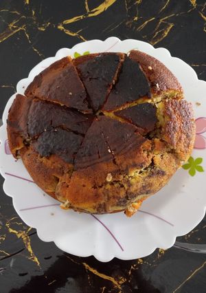 عکسی از دستور کیک دو رنگ با پودر کیک