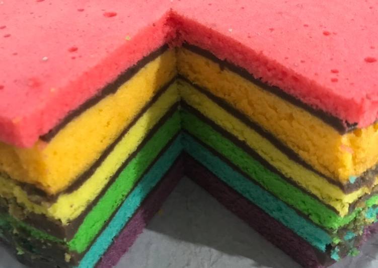 Rainbow cake coklat traffelle