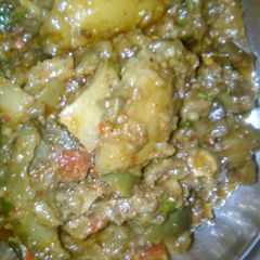 A picture of Reddish, baingan, potato veg.