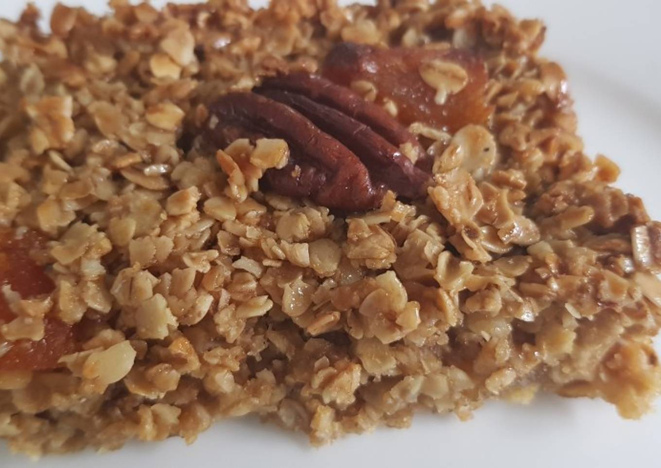 A cube of apricots and walnuts