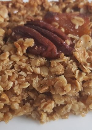 A picture of Apricot and pecan flapjack.