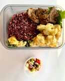 เมนูข้าวกล่อง🍚🌶️ตับทอดกระเทียม🧄ดอกกะหล่ำผัดคื่นช่ายกับไข่🥚🧄🥬