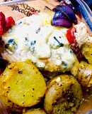 FILETES DE BRÓTOLA CON CREMA/NARANJA/ROQUEFORT Y PAPAS A LA MOSTAZA 👏😋😋👏😋😋🤩