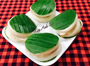 Hình của món Bánh giầy làm bằng lò vi sóng.
