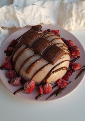 Une photo de Pudding chocolat framboise