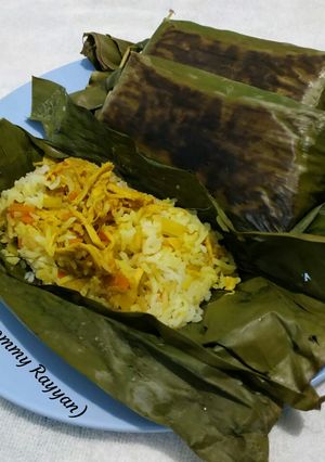 Foto resep Nasi Bakar ayam suwir (tanpa santan)