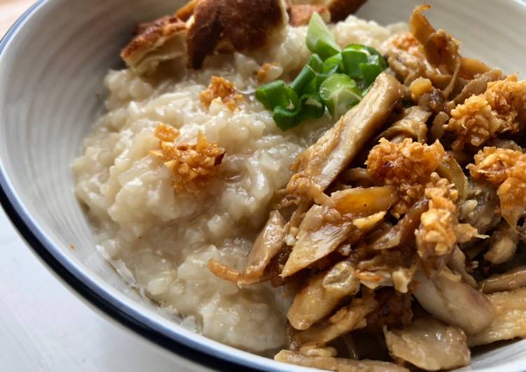 Resep Bubur Ayam anti ribet, remake pakai nasi hainam (mirip bubur Tawan), Sempurna