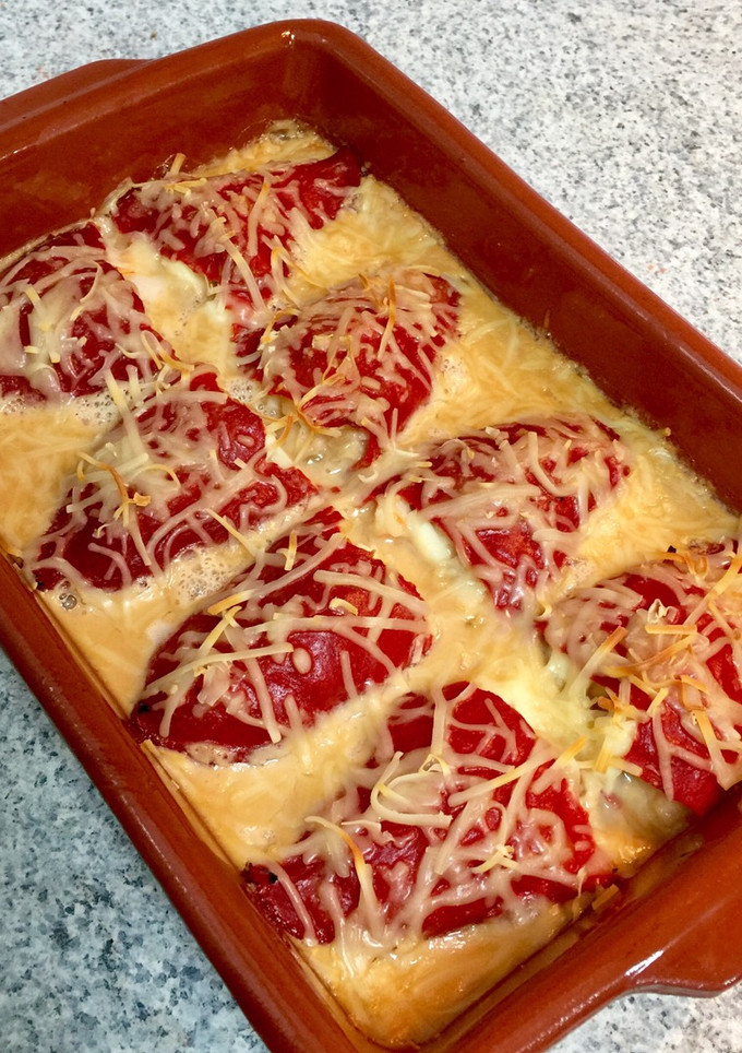 Una foto de Pimientos al horno