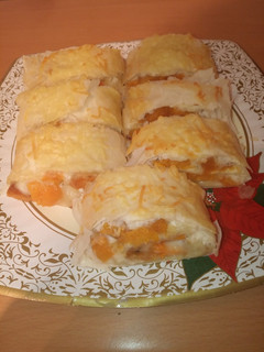 Una foto de Rollitos rellenos de calabaza, miel y queso