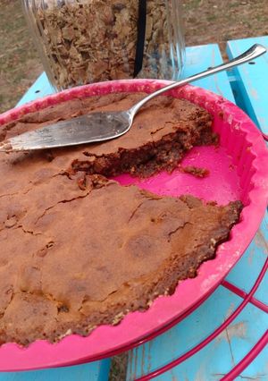 Une photo de Brownies pralin, chocolat, banane