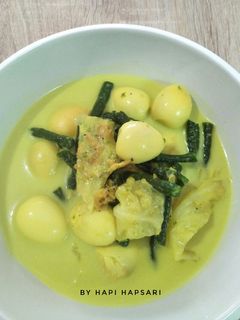Foto resep Puyuh, Kol, Kacang panjang Kuah Santan