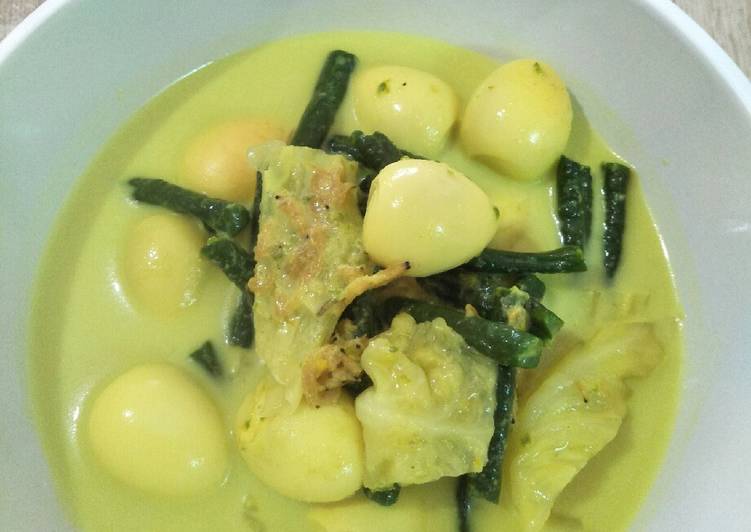 Resep Puyuh, Kol, Kacang panjang Kuah Santan Anti Gagal