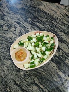 A picture of Cucumber peanut dip sauce.
