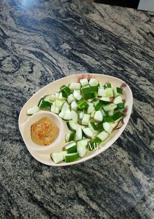 A picture of Cucumber peanut dip sauce.