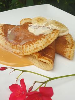 صورة لوصفة بان كيك.بدون بيض((للفطور))