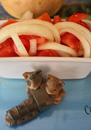 Foto principal de Ensalada simple de tomate y cebolla