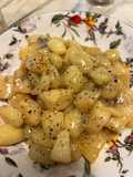 Gnocchi di patate pere e gongorzola piccante