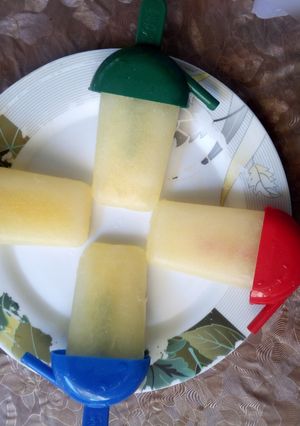 A picture of Pineapple Popsicles.