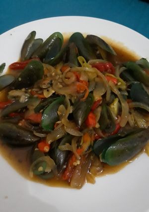 Foto resep Kerang hijau saus tiram pedas