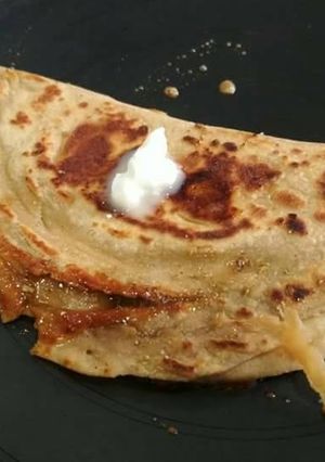 A picture of # Jaggery stuffed paratha.