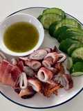 Grilled Squid with Seafood dipping sauce