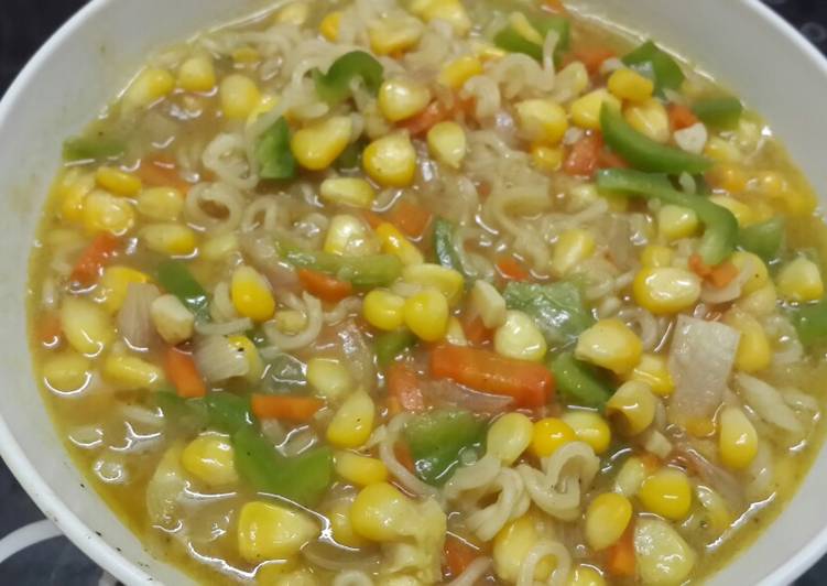 Sweet corn soupy noodles