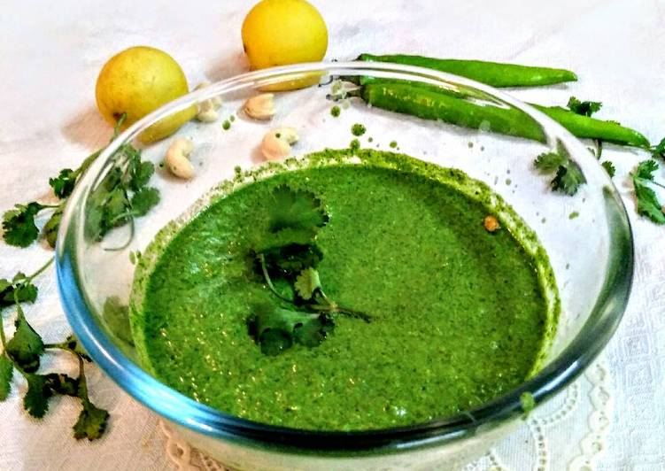 Recipe of Homemade Green Coriander chutney for vrat
