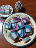 Puding Rainbow Roti Tawar