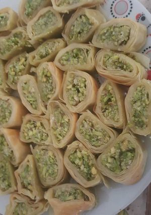 صورة لوصفة بقلاوة بالفستق