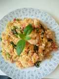 Thai Basil Shrimp, Tomato, and Egg Fried Rice