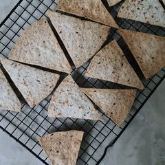 A picture of Quick homemade nacho chips.