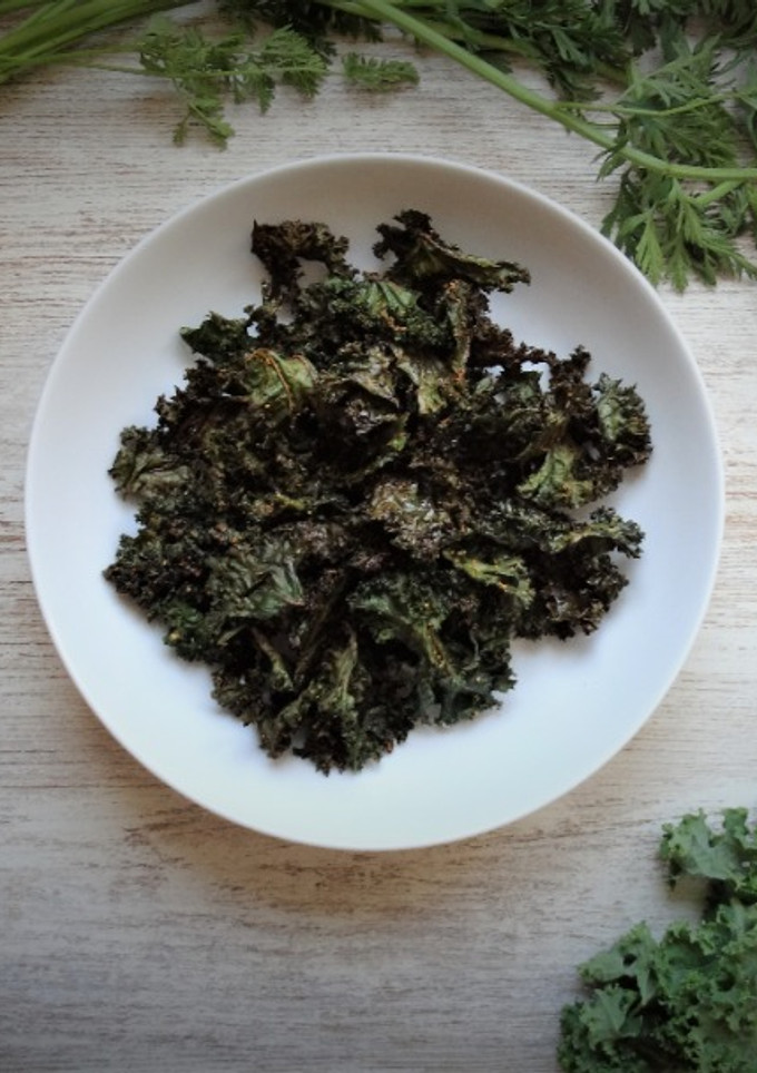 Una foto de Snack saludable de kale al horno
