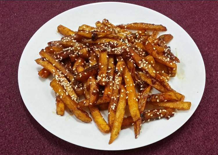 Easy Way to Cook Tasty Honey Chilli Potato Fingers