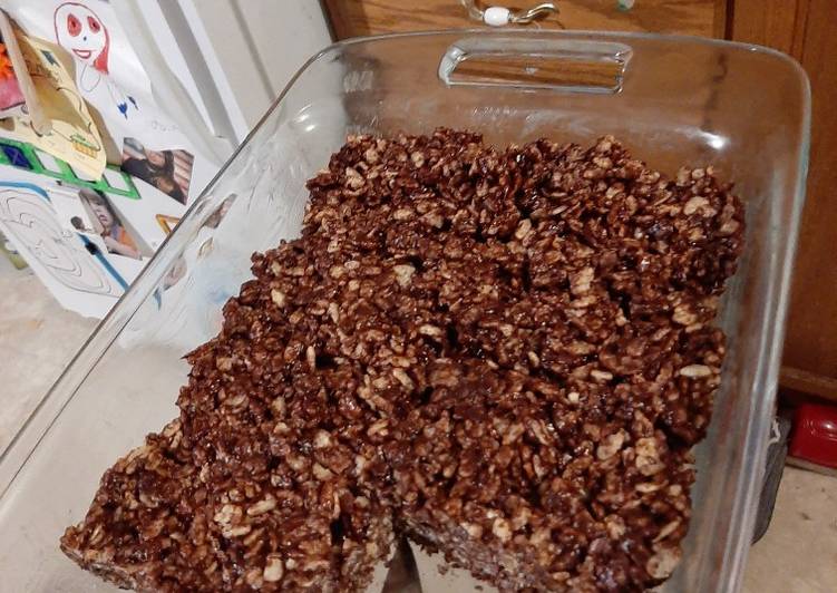 Steps to Prepare Homemade Chocolatey Rice Krispie Treats