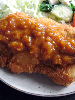 A picture of Chicken Katsu with Curry Ketchup Sauce.