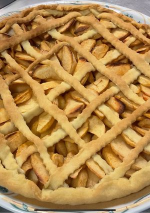 Une photo de Tarte aux pommes pink gold et beurre d’érable