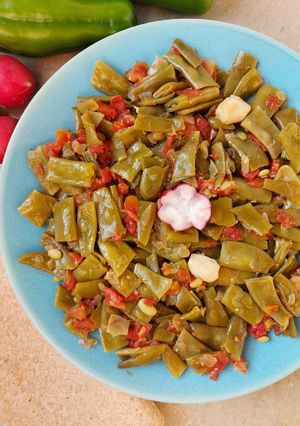 صورة لوصفة لوبيا بزيت الزيتون