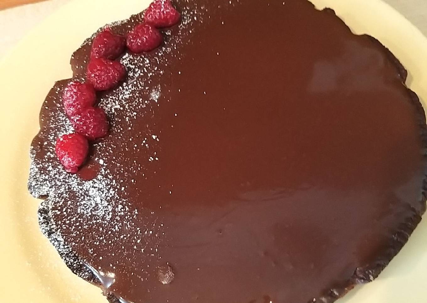 Tarte au chocolat et framboise