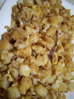 صورة لوصفة فريت اوملات بلبصل اخضر🥔🍳🥚🧅
