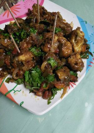 A picture of Gobhi Manchurian.