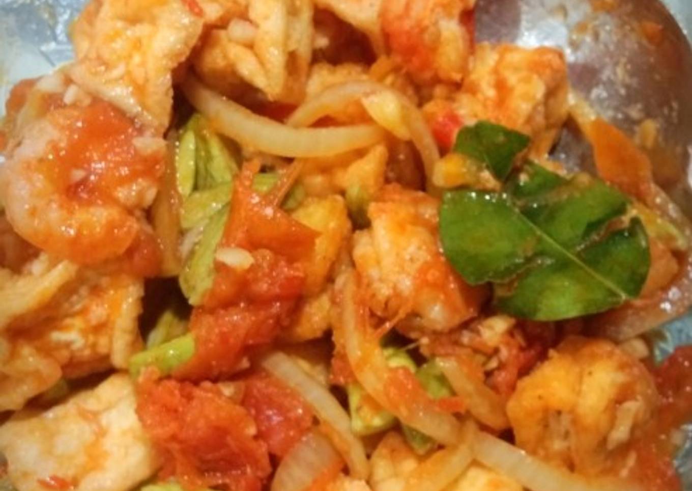 Tahu pete udang tumis