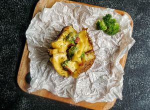 Foto resep Baked potato, smoked beef and cheese