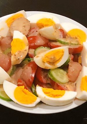Hình của món Salad dưa chuột cà chua bi.