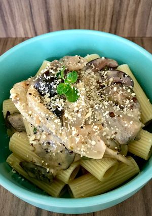 Foto de Rigatoni com molho de shitake e cebola